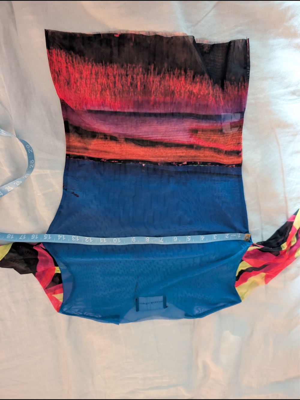 Louisa Ballou Painted Sunset Sheer Mesh Long Sleeve Top Small Euc — image 5 of 6